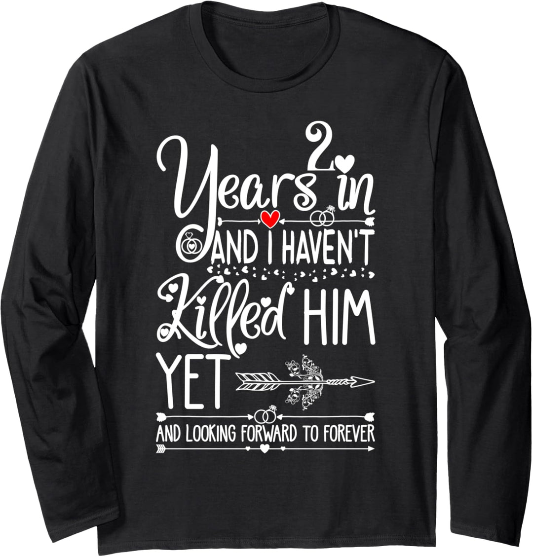 2nd Wedding Anniversary for Her & Wife 2 Years of Marriage Langarmshirt