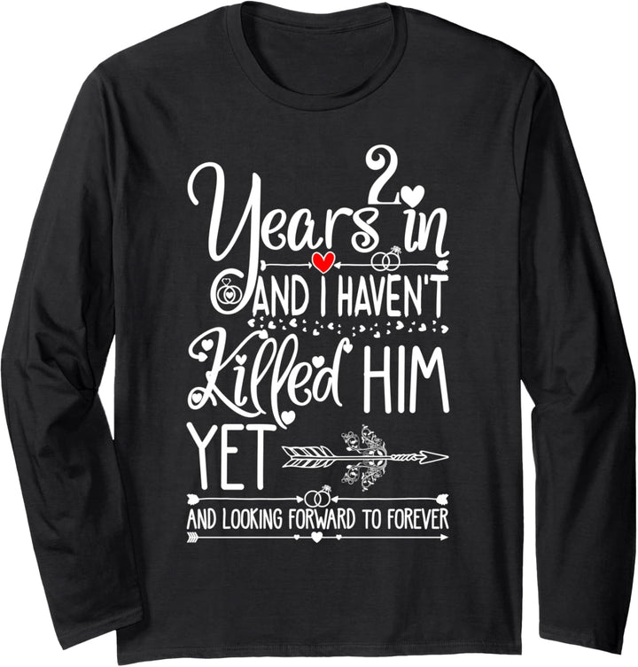 2nd Wedding Anniversary for Her & Wife 2 Years of Marriage Langarmshirt