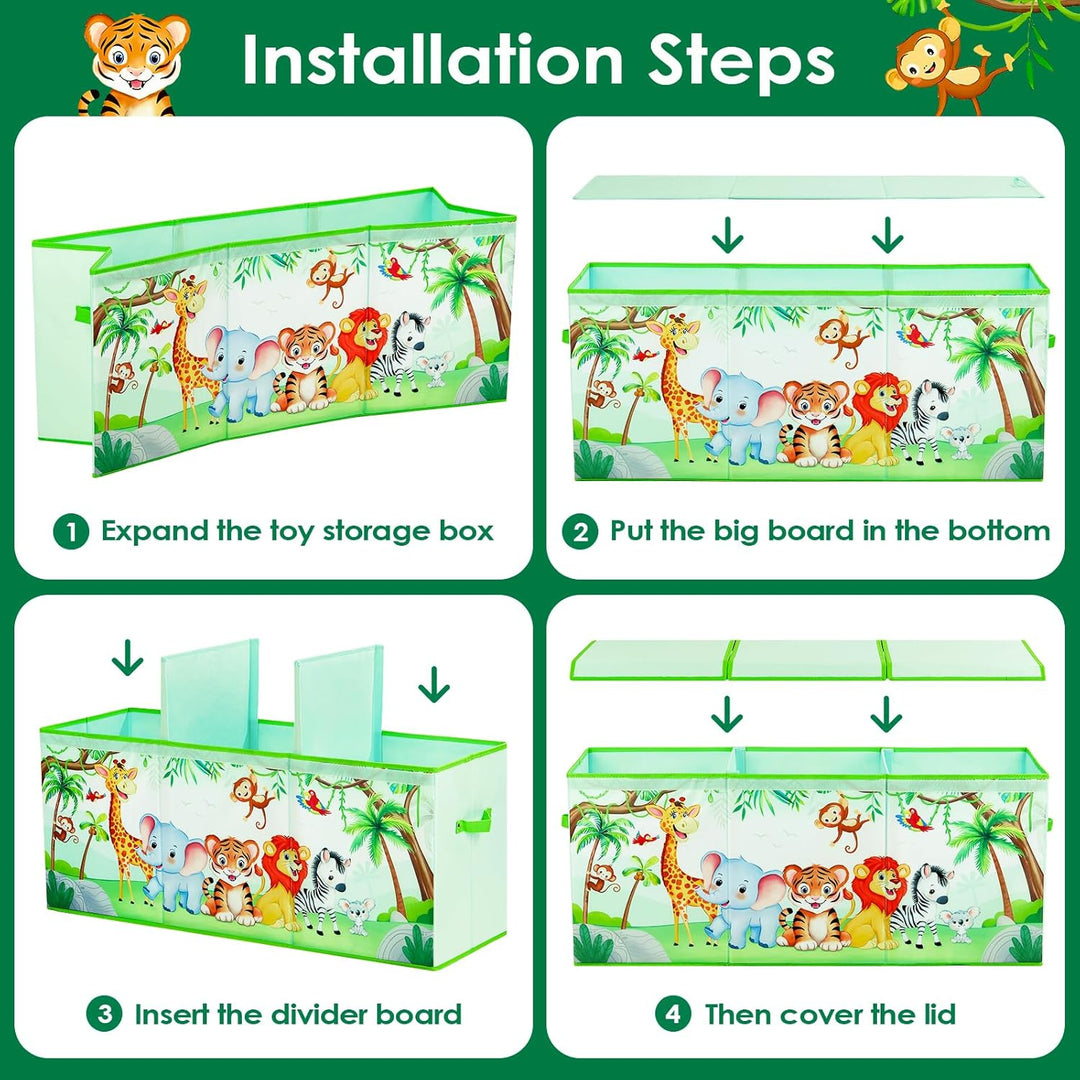 Extra Gross Aufbewahrungsbox mit Deckel Kinder, Zusammenklappbare Oxford-Spielzeugkiste mit Griff fü