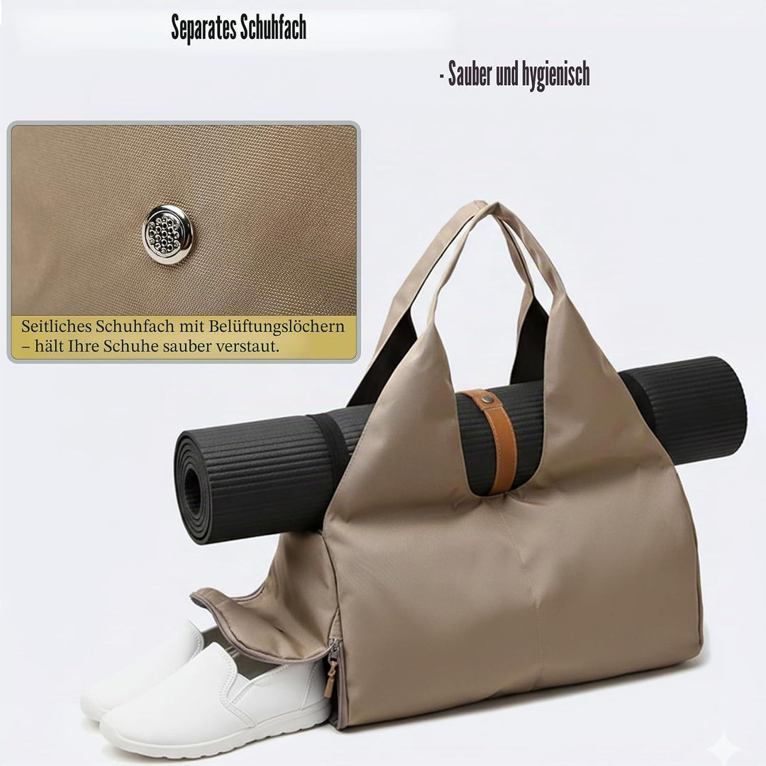 Yogatasche Sporttasche Damen Herren mit Schuhfach &amp; Nassfach – Yoga Tasche Fitnesstasche Trainingsta