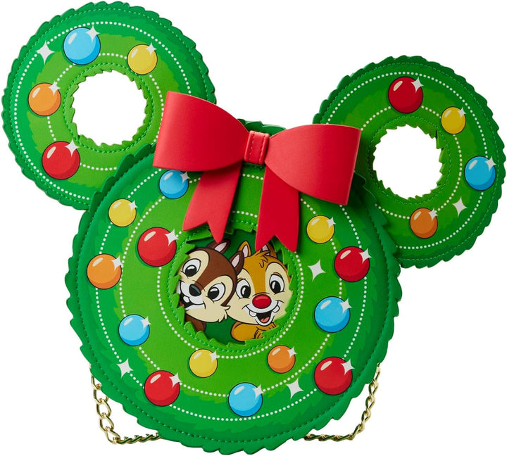 Loungefly Disney Chip n Dale Umhängetasche mit Kranz, Mehrfarbig Einheitsgrösse, Einheitsgr&#xF6;&#x