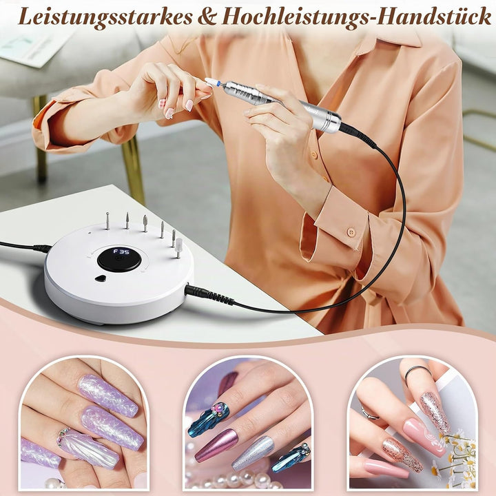 Nagelfräser für Gelnägel 35000 U, Acrylnägel, Maniküre Pediküre set, Nagelfräser Professionelle mit