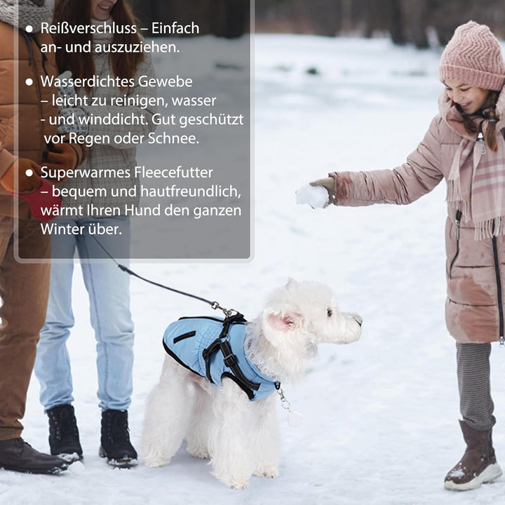 Savlot Hundemantel Wasserdicht Hundejacke Hundepullover mit Reissverschluss Kleine Hunde Winter Warm