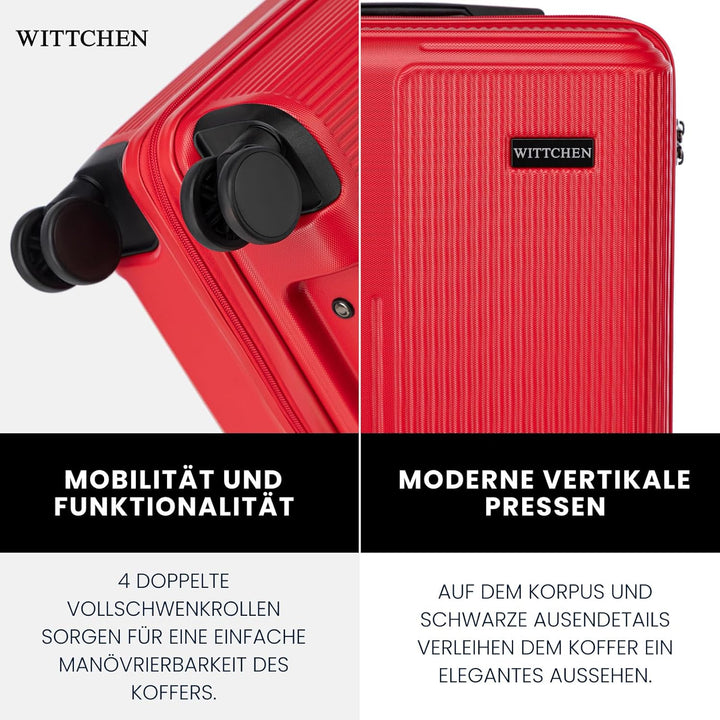 WITTCHEN Stripes Line | Kabinenkoffer 55 × 39 × 20 cm (M) | Hartschale ABS handgepäck Koffer 36 l, 4