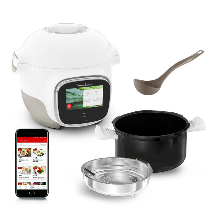 Moulinex Cookeo Touch Mini WiFi Multicooker, 2 l, ideal für 2 Personen, Hochdruckkocher, Konnektivit