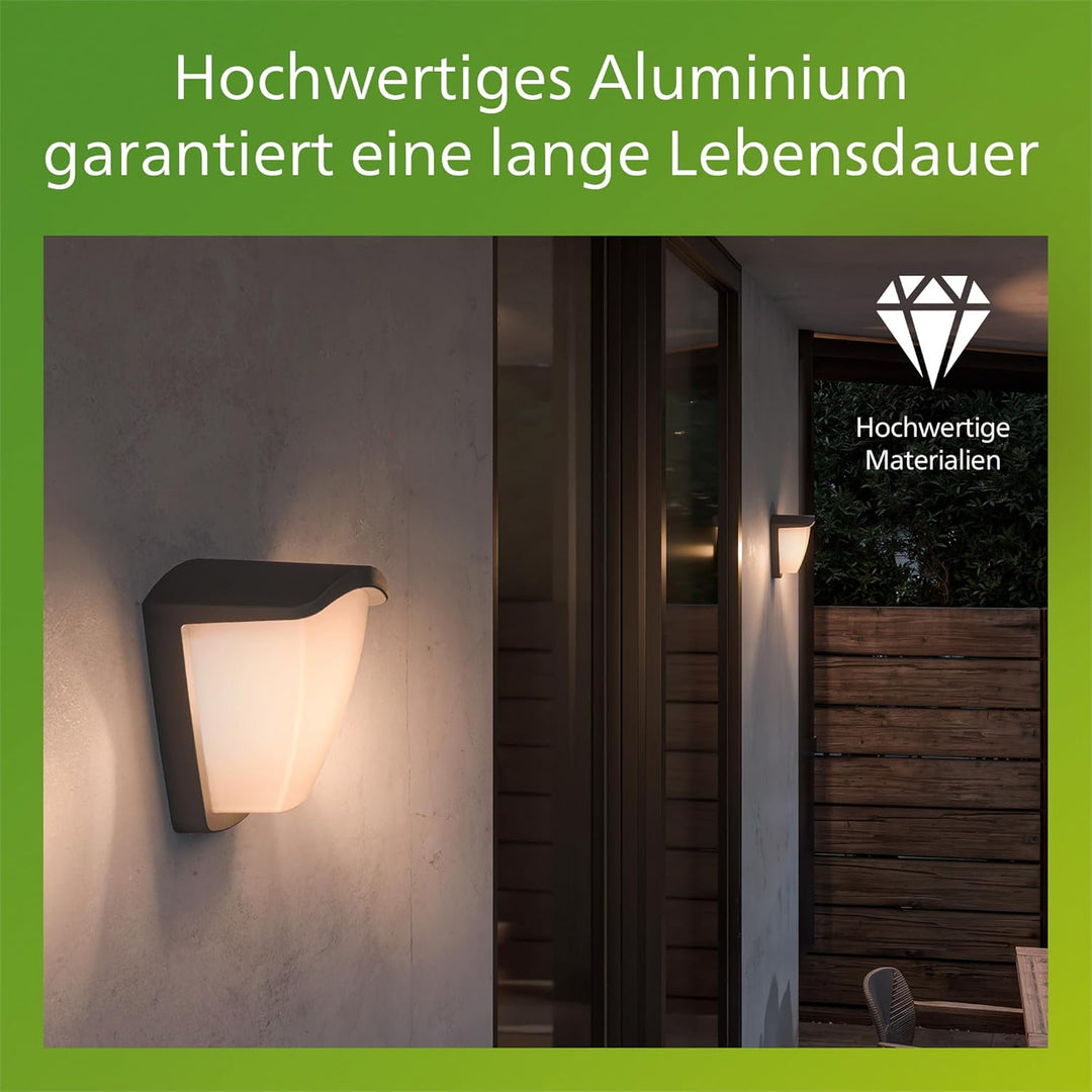 Philips myGarden Wandleuchte Kiskadee, 42W, anthrazit Ohne Bewegungsmelder, Ohne Bewegungsmelder