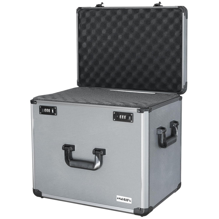 HMF 14422-02 Alu Fotokoffer, Miniaturenkoffer mit Rasterschaumstoff | 46 x 33 x 41 cm, 46 x 33 x 41