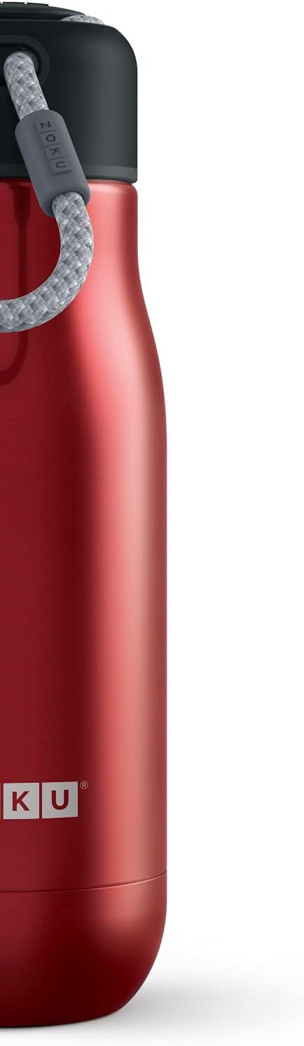 Zoku Trinkflasche 350 ml, Edelstahl, Rot, 6.7 x 6.7 x 21 cm, 1 Einheiten, Rot