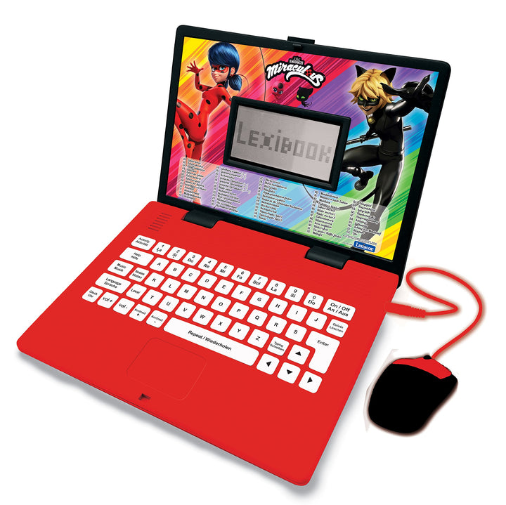 Lexibook JC598MIi3 Miraculous mit Ladybug-Zweisprachiger Laptop für Bildungszwecke Englisch und Deut