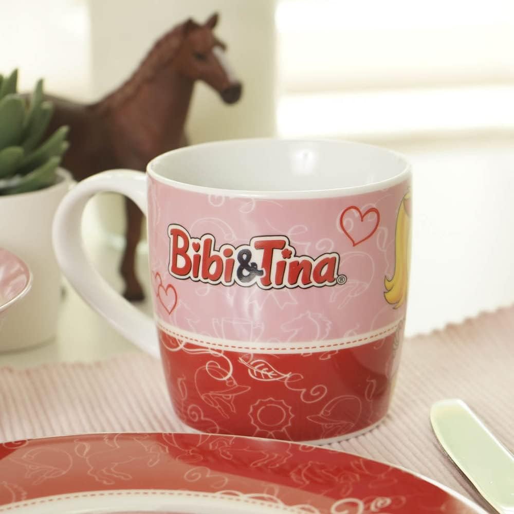Kinder-Set Bibi &amp; Tina 7tlg. mit Gravur (z.B. Namen) personalisiertes Kinderbesteck + Kindergeschirr