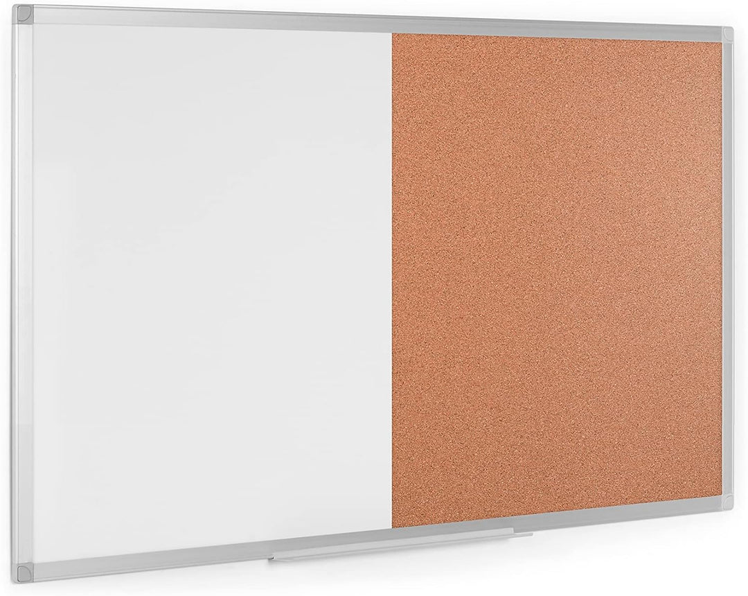 Boardsplus Magnetische Kombinationstafel, 90 x 60 cm, Kork- und lackierte Stahloberfläche, mit Alumi