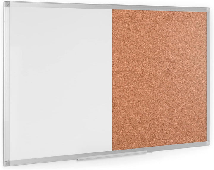 Boardsplus Magnetische Kombinationstafel, 90 x 60 cm, Kork- und lackierte Stahloberfläche, mit Alumi