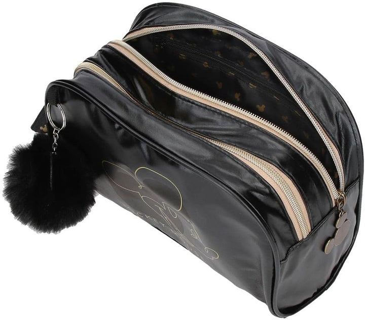 Disney Mickey Outline Kulturbeutel, 26 x 16 x 11 cm, Polyester, Schwarz, Kulturbeutel mit Zwei Fäche