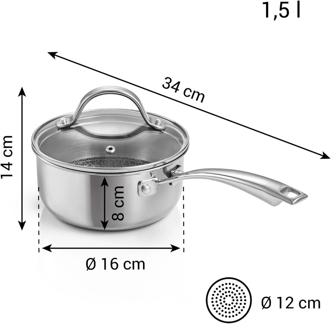 Tescoma Stielkasserolle SteelCRAFT mit Deckel ø 16 cm, 1,5 l