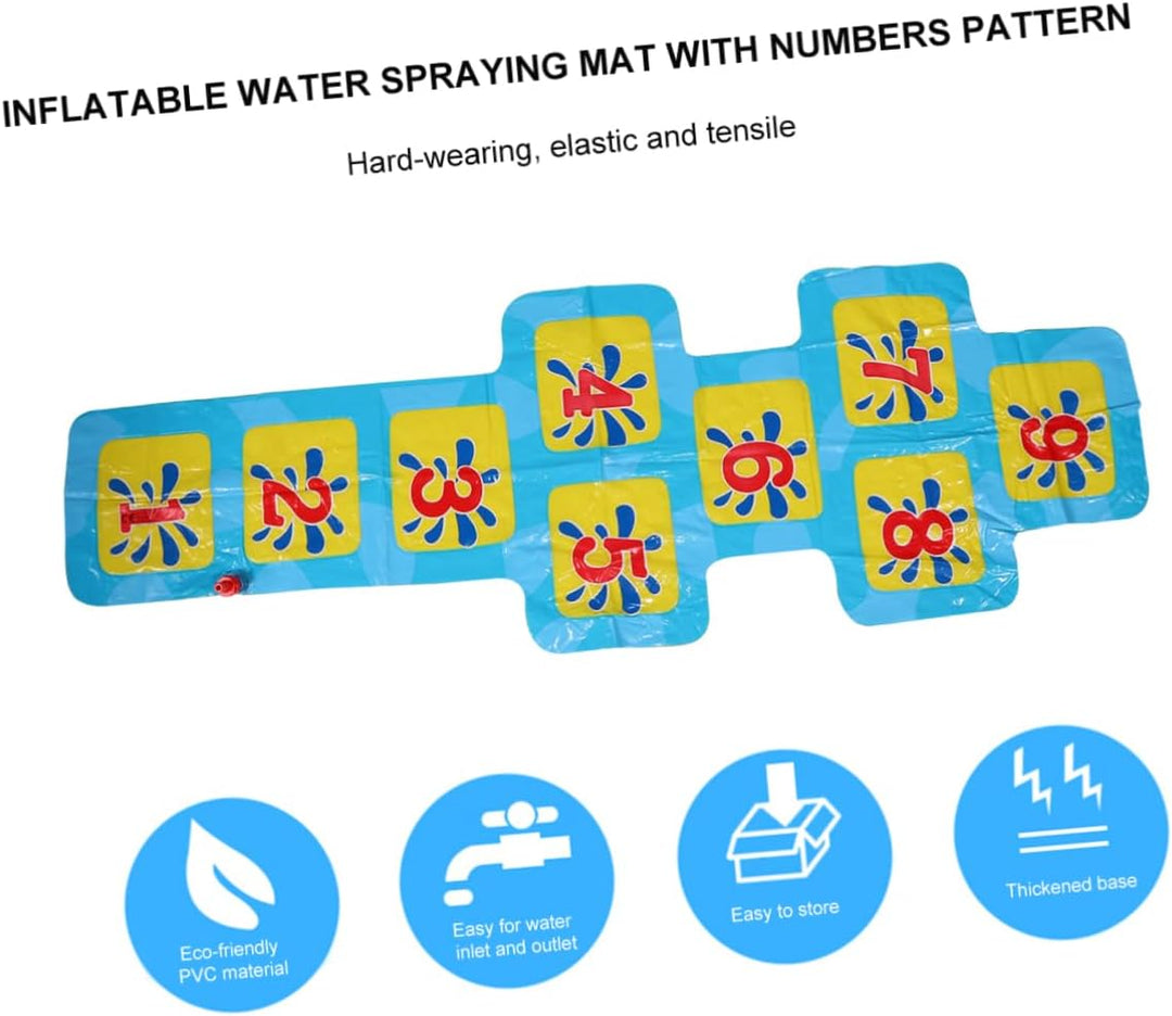 Aufblasbare Wassersprühmatte Für Kinder – Spielmatte Mit Zahlen 1-9 Zum Lernen Und Spielen Perfekt F