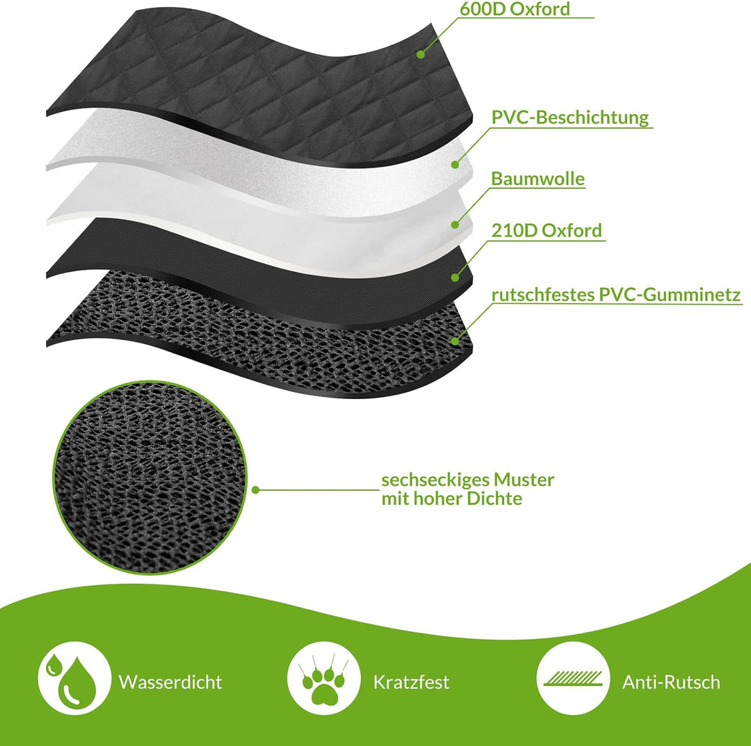 Kingsleeve® Hundedecke Auto Rückbank Wasserdicht Kratzfest Universal Sichtfenster Sitzgurt rutschfes
