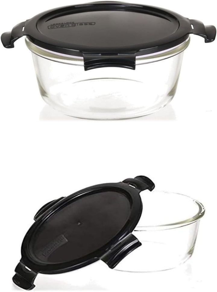 LOCK & LOCK Frischhaltedosen aus Glas mit Deckel, 3er Set rund - OVEN GLASS - Für den Kühlschrank &