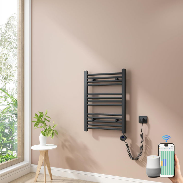 Heilmetz Smart WiFi Badheizkörper Elektrisch 70x50cm Elektrischer Handtuchtrockner mit Thermostat un