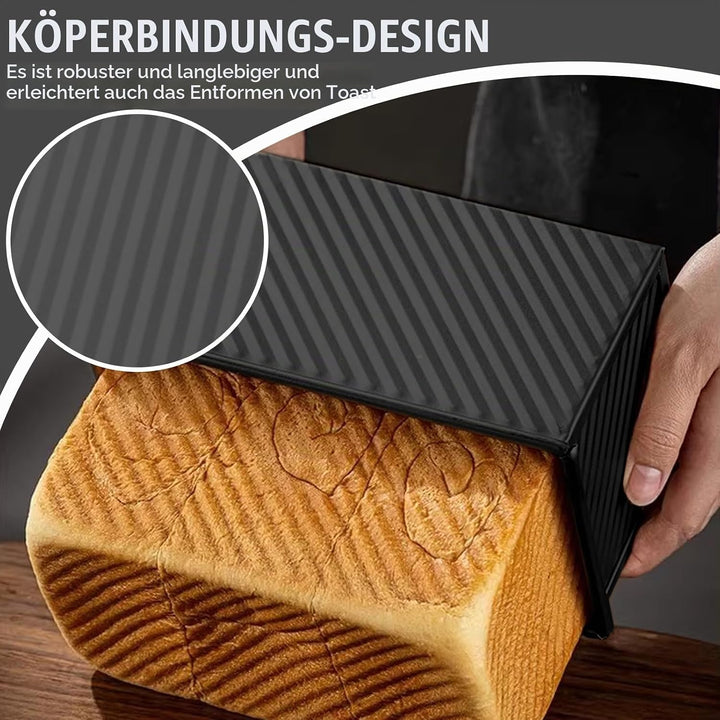 Toastbrot Backform mit Deckel, Laib Pfanne Brotbackform Kastenform, 450g Kastenform mit Belüftungslö