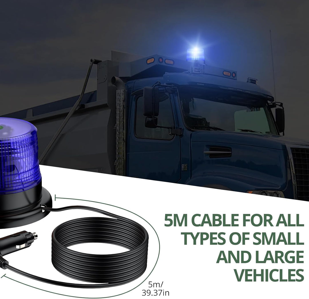 EYPINS 40 LED Rundumleuchte, 40W Auto Warnleuchte, Rundumleuchte Blau, Magnet Warnlicht Blinkleuchte