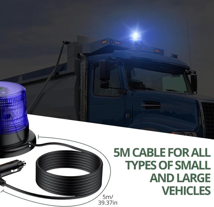 EYPINS 40 LED Rundumleuchte, 40W Auto Warnleuchte, Rundumleuchte Blau, Magnet Warnlicht Blinkleuchte