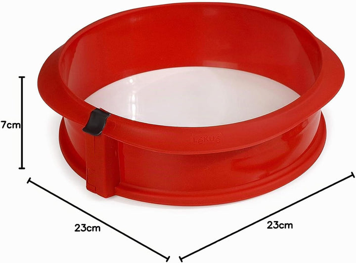 Lékué Duo, runde Springform, rot, Silikon, 23 x 7 x 23 cm Springform 23 cm, Springform 23 cm