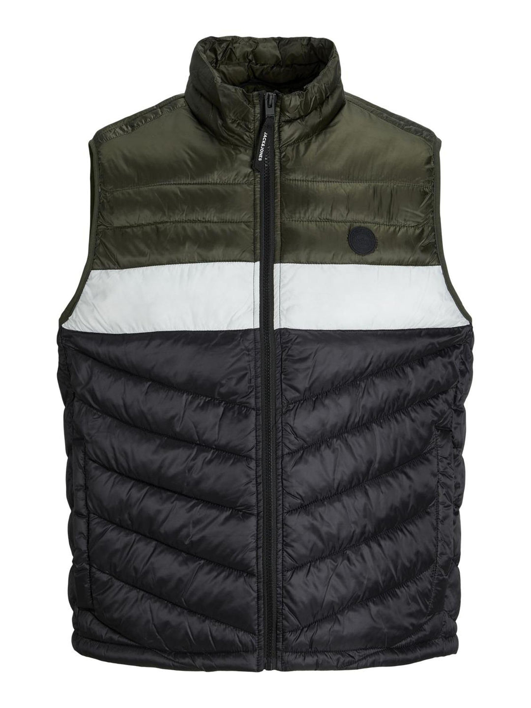 JACK & JONES Herren Jjehero Bodywarmer Collar Noos Quilted Jacket S Rosin/Detail:blocked - Black/Whi