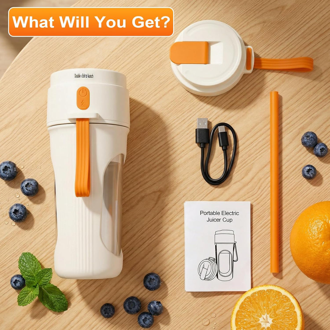 450ml Tragbarer Mixer für Smoothie,Leistungsstarker Mini Standmixer,Auslaufsicherer Deckel,Type-C La