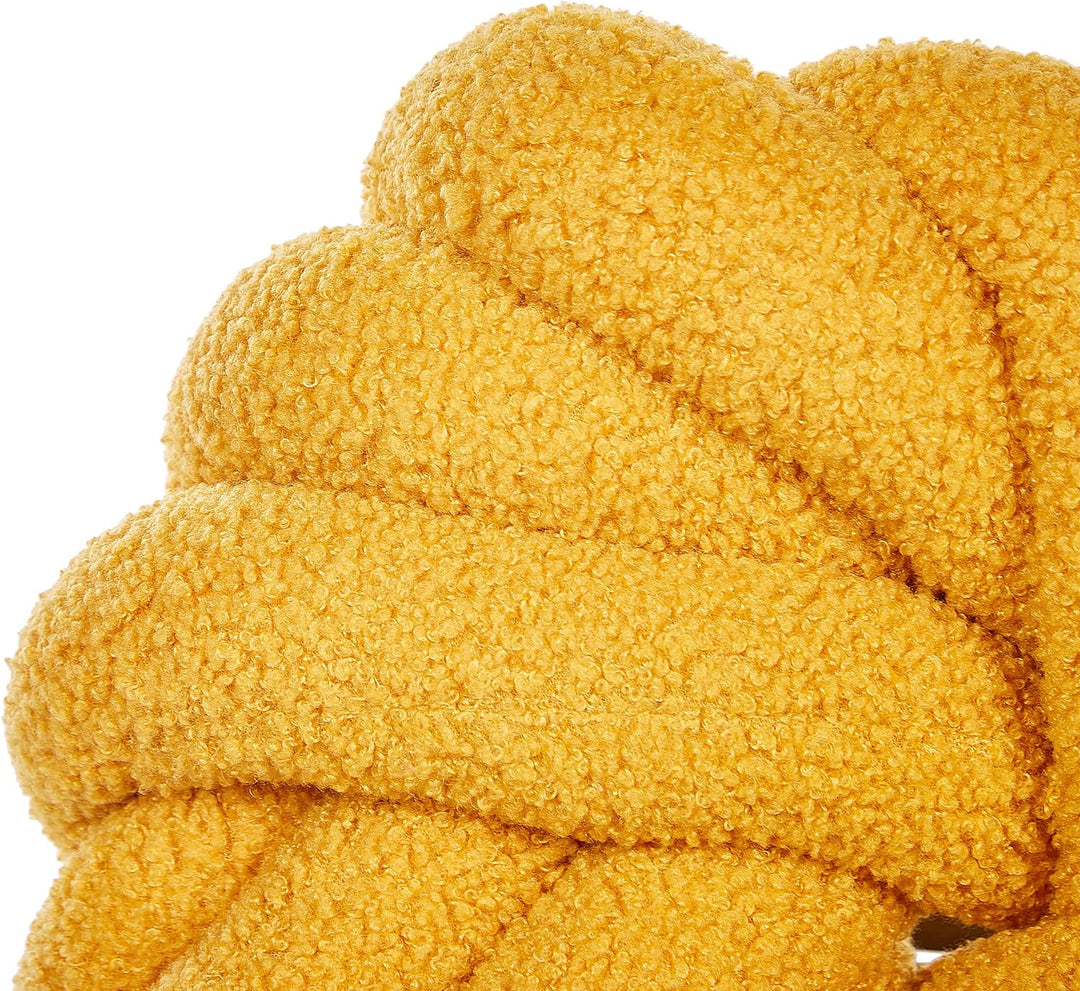 Set aus 2 Knotenkissen modern Gelb Bouclé Plüsch Geflecht 31 x 31 cm Akola
