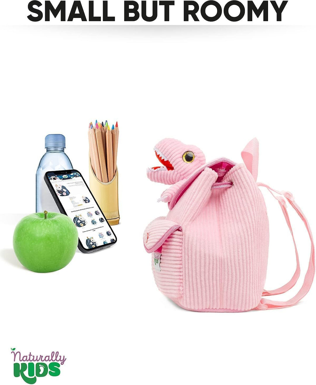 Naturally KIDS Rucksack Kinder m Spielzeug ab 2 Jahre Junge, Mädchen, Kindergartenrucksack Mädchen,