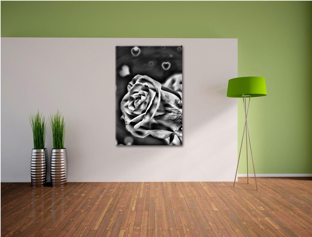 Pixxprint Rote Rosen Valentinstag als Leinwandbild/Grösse: 100x70 / Wandbild/Kunstdruck/fertig bespa