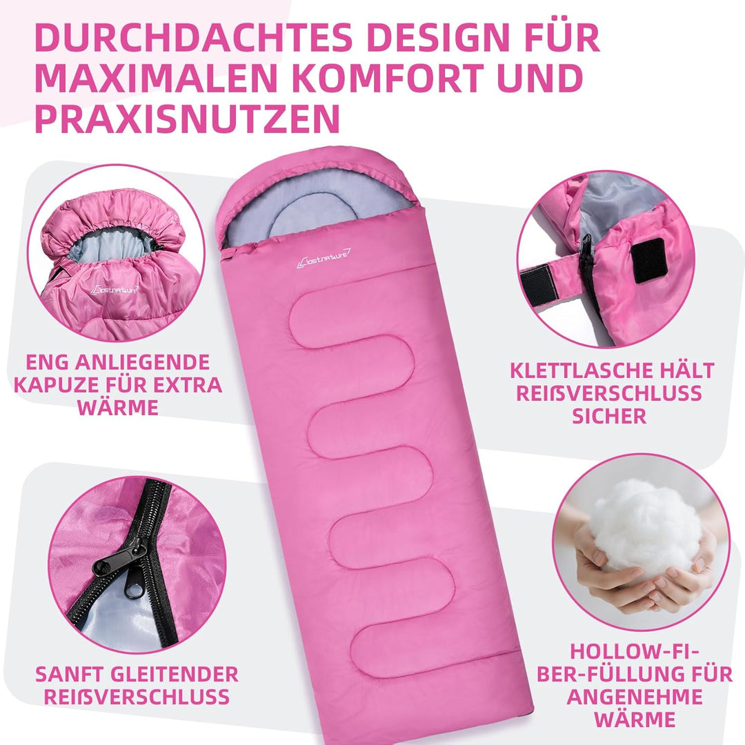 Clostnature Schlafsack Camping - Leichter Schlafsack für Erwachsene mit Kleines Packmass, Kompakter