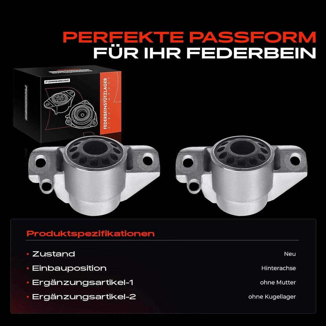 Frankberg 2x Federbeinstützlager Hinterachse Links Rechts Kompatibel mit A4 2007-2015 A4 Allroad 200