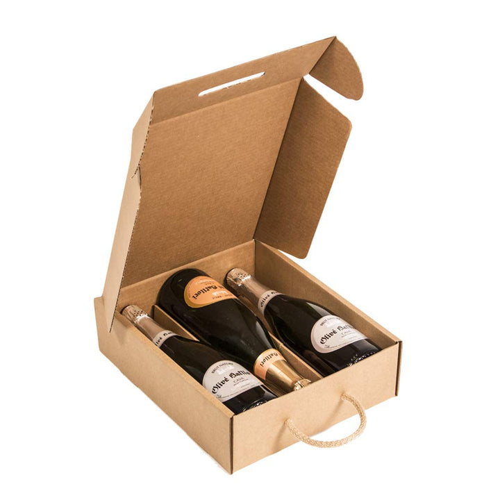Only Boxes | Etui für 3 Flaschen | Karton für Champagner oder Champagner | Karton | 4 Stück