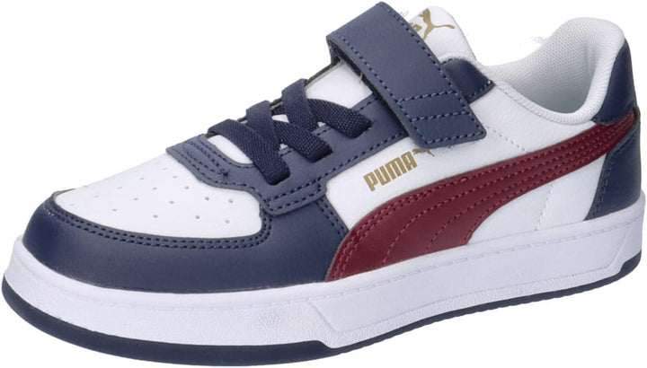 PUMA Unisex Kinder Caven 2.0 Ac+ Ps Sneaker, 28 EU Puma White Dark Jasper Puma Navy Gold