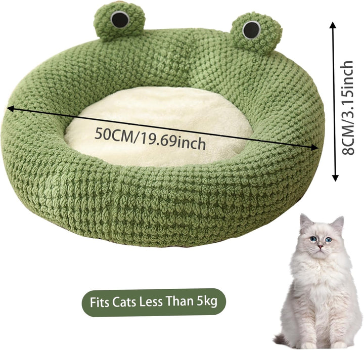 Katzen Donut Bett Frosch KäTzchen Bett Lang PlüSch Winter Herbst Thermisch Niedlich Cartoon rutschfe