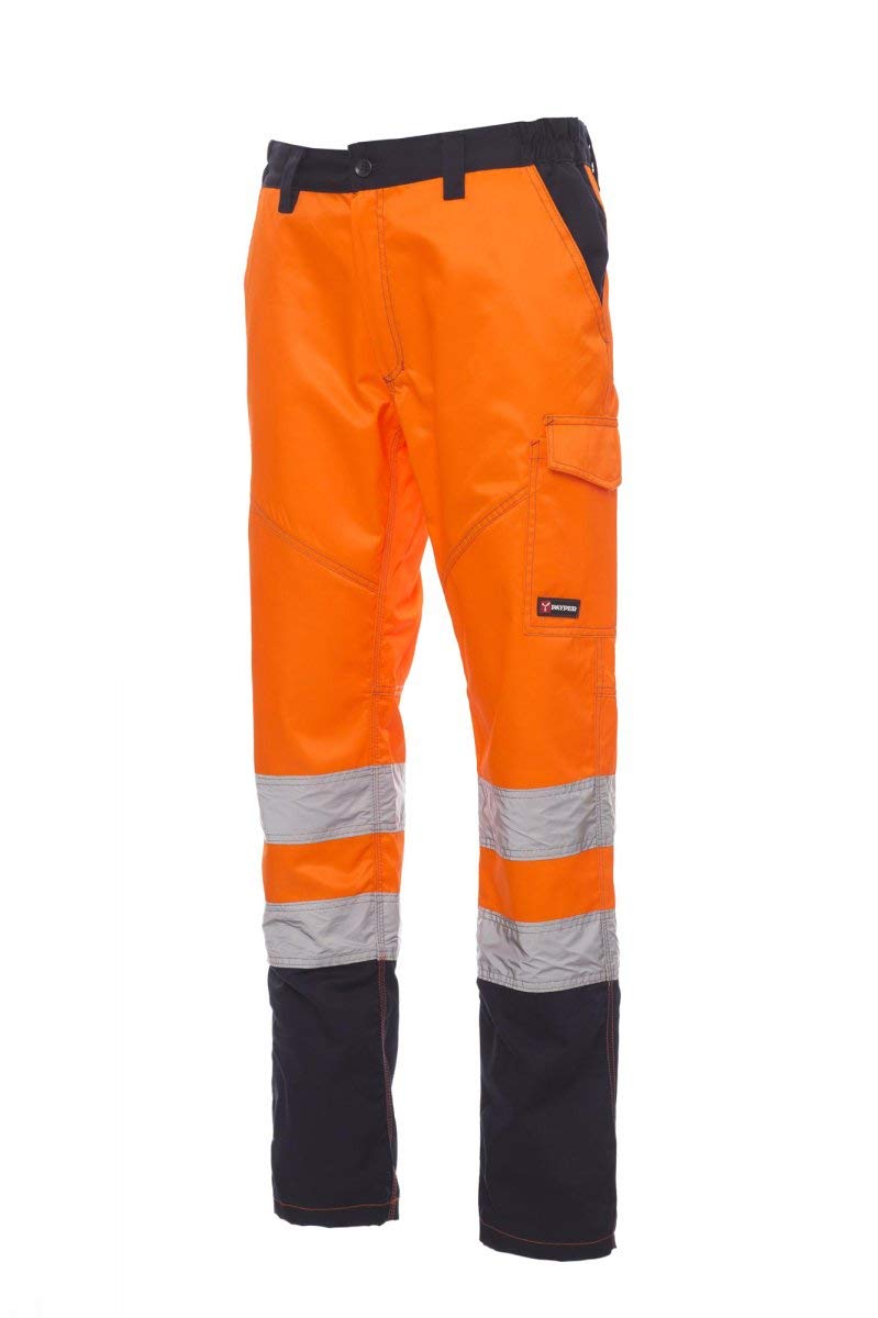 Payper Herren-Arbeitshose mit Stickerei und Aufdruck 5XL Arancione Fluo/Blu N, 5XL Arancione Fluo/Bl