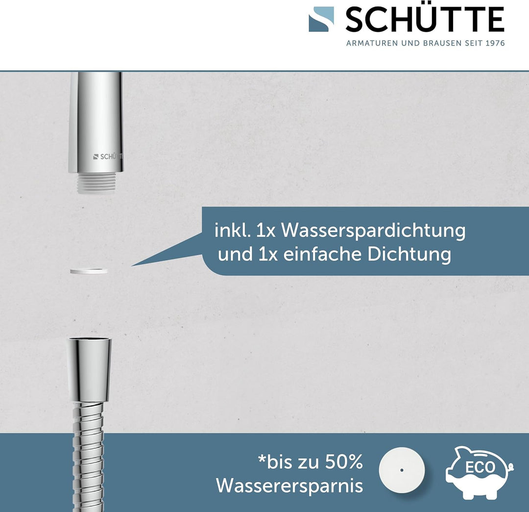 SCHÜTTE 64830 Napoli Stangenbrauseset, Brausestange mit Duschkopf, Duschbrause, Brausegarnitur mit H
