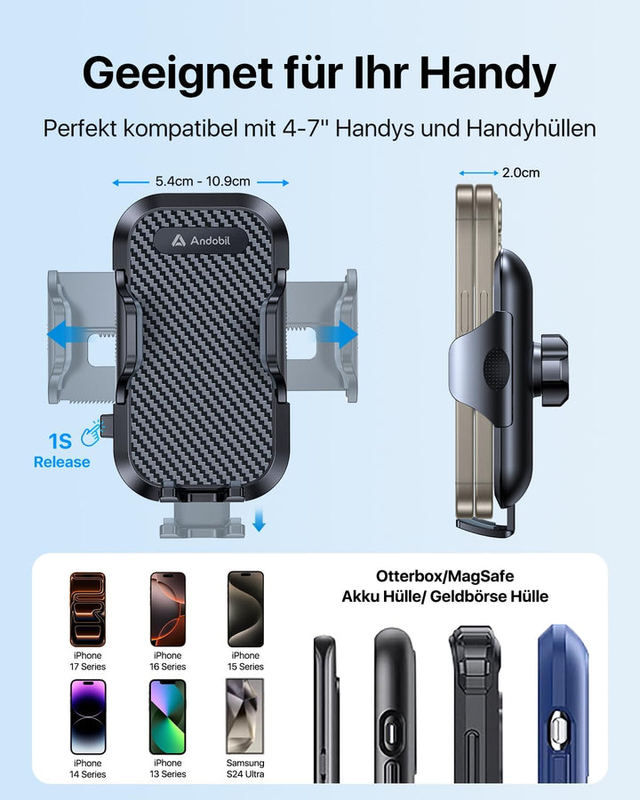 andobil Handyhalterung Auto Handy Halterung Lüftung mit 2023 Upgrade Lüftungsclip Kfz Handyhalterung