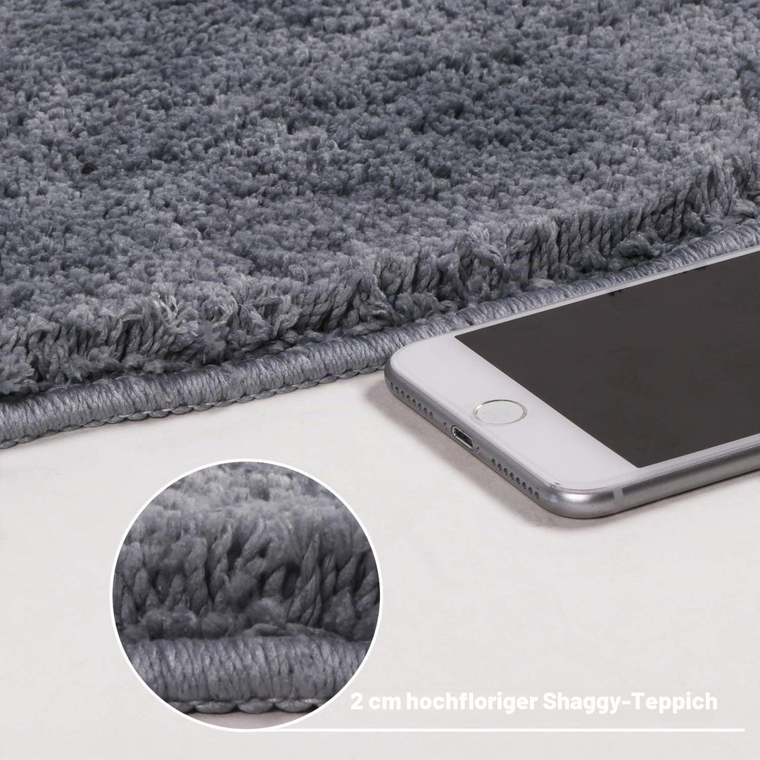 Seavish Cozy Shag Badezimmerteppich, rutschfeste Mikrofaser, weich, saugfähig, Meeresblau Curved 45x