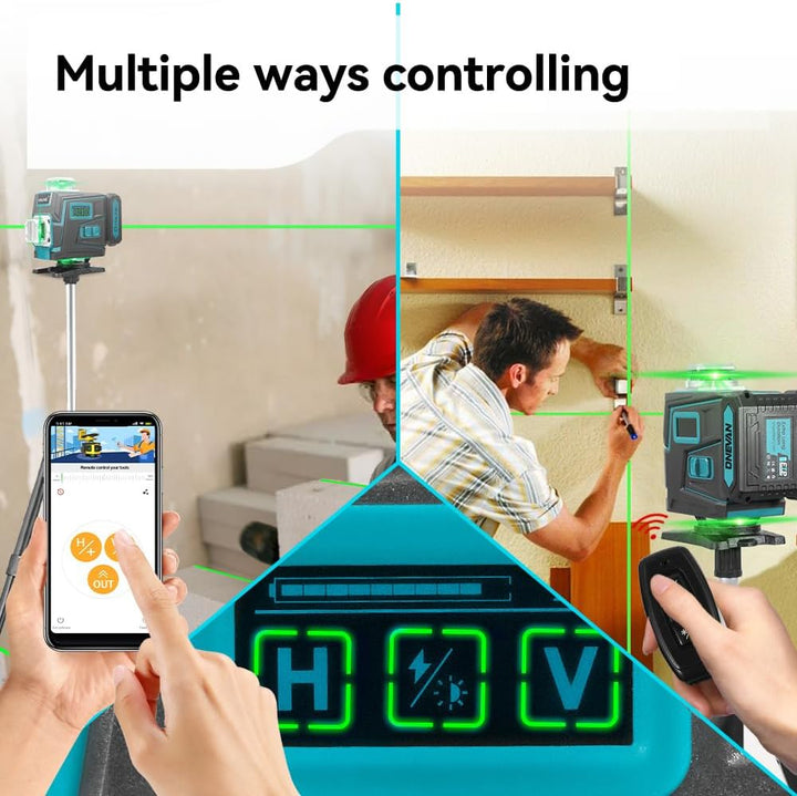 Kreuzlinienlaser mit Stativ, 4 x 360° Laser Wasserwaage, 4D 16 Laser Level, Selbstnivellierend ±3°,