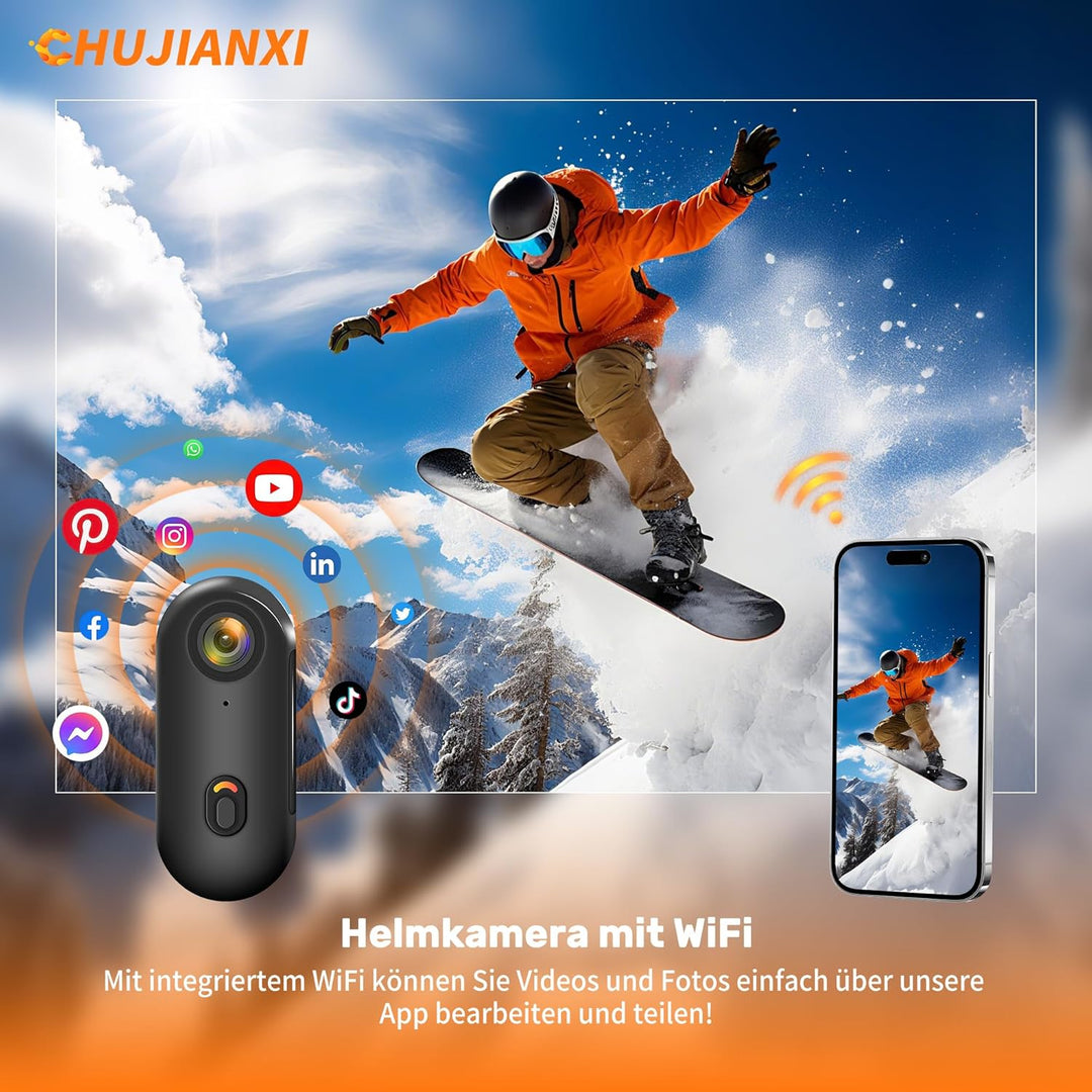 Multifunktions Mini Action Cam 1080P WiFi, Wasserdicht Bodycam Körperkamera Mini, Magnetisch Mini Ka