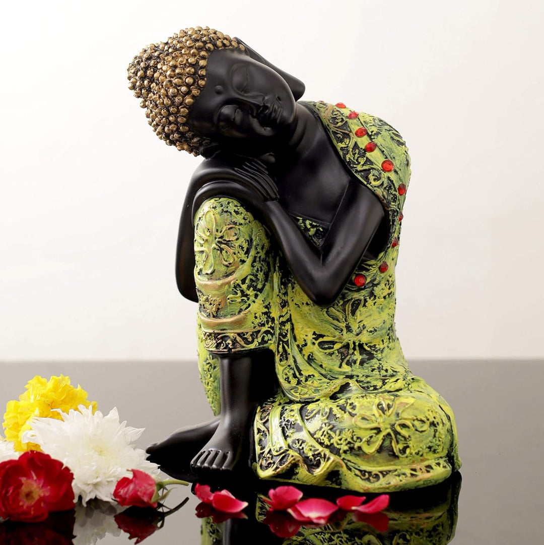 Tied Ribbons Buddha Showpiece for Home Décor- Buddha Statue for Home Decoration Buddha Statue Orname