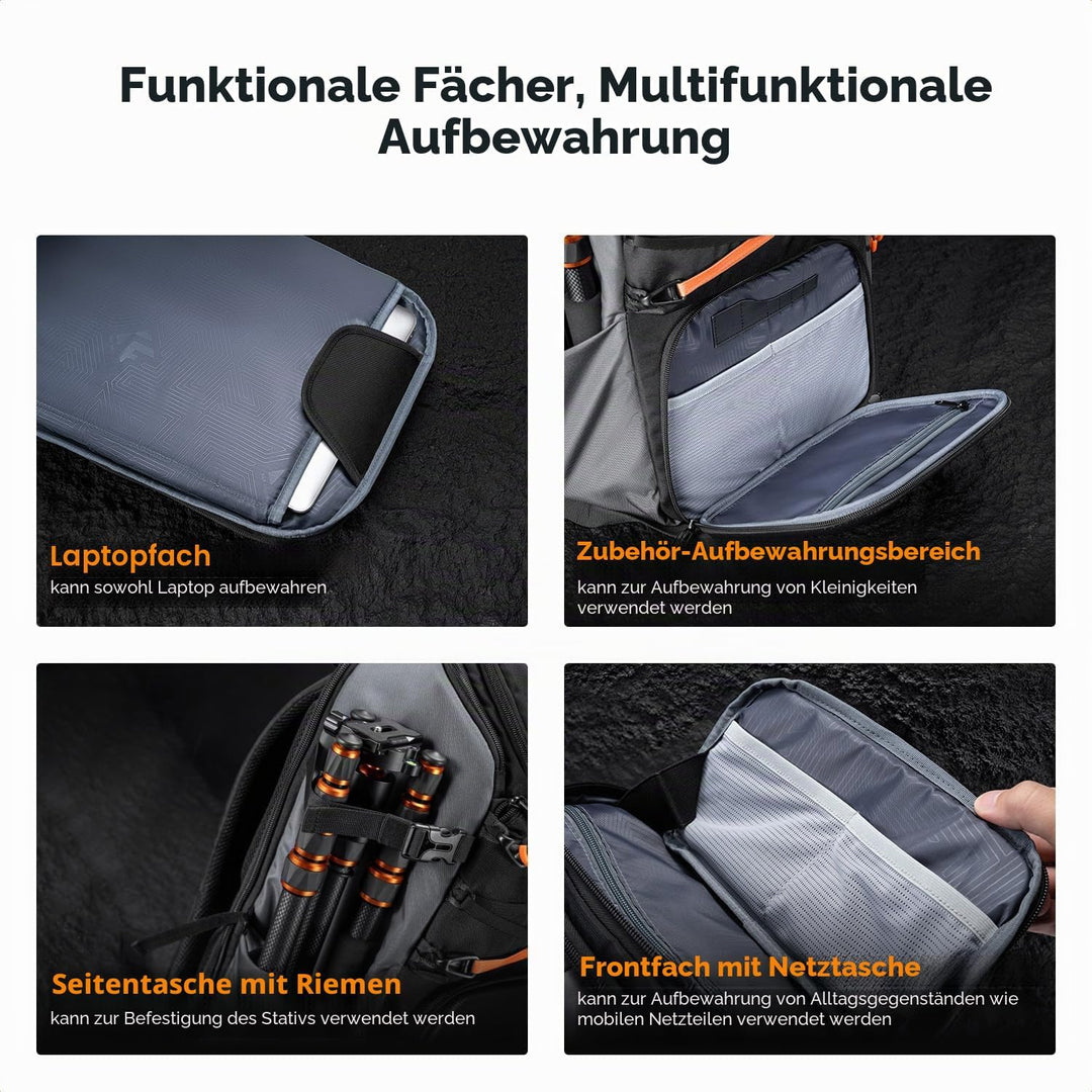 K&F CONCEPT Professionelle Kamerarucksack 25L,Grosse Fotorucksack Wasserdichte, Camera backpack für