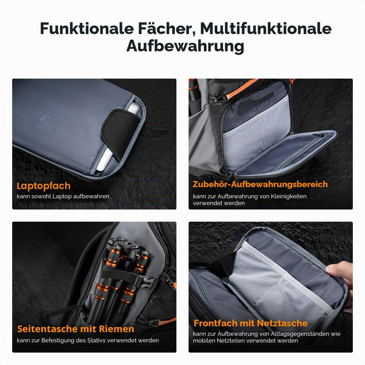 K&F CONCEPT Professionelle Kamerarucksack 25L,Grosse Fotorucksack Wasserdichte, Camera backpack für