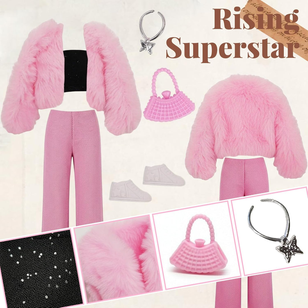 20 exquisit Puppen Kleidung, Modische Partykleider Umfasst Kleidung, Schuhe, Sonnenbrillen, Halskett