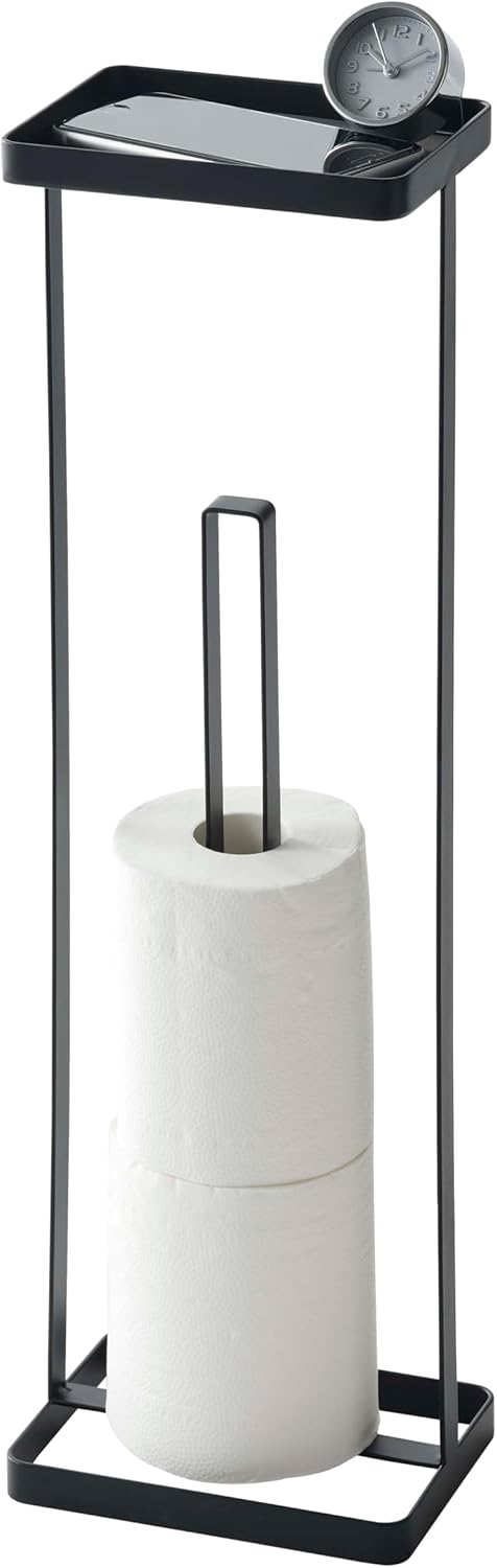 YAMAZAKII Gerson Toilettenpapierhalter, Stahl, Schwarz, One Size, Schwarz