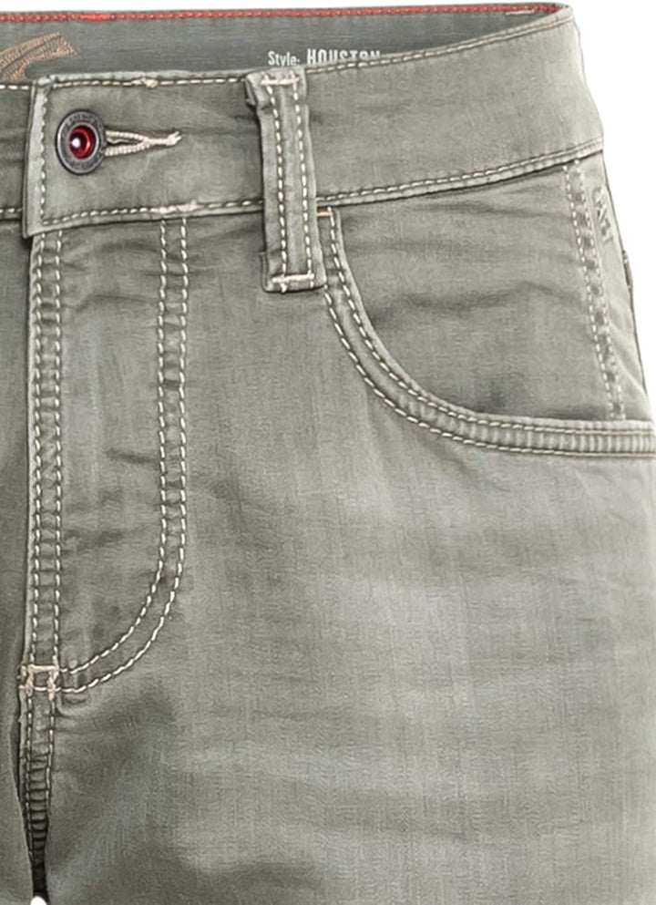 camel active Herren Camel Active 5-pocket Houston Straight Jeans 33W / 30L Grün (Olive 32), 33W / 30