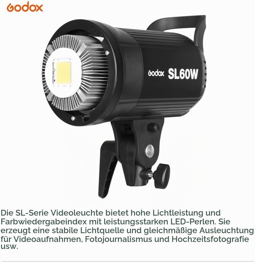 Godox SL-60W CRI 95+ LED Video Light SL60W Continuous Light with Bowens Mount with Remote Control +