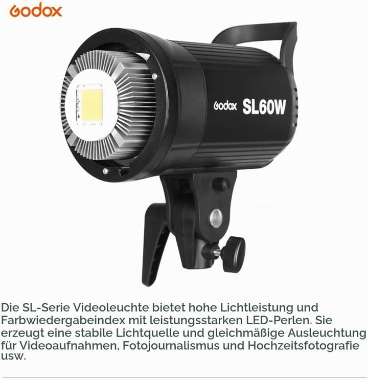 Godox SL-60W CRI 95+ LED Video Light SL60W Continuous Light with Bowens Mount with Remote Control +